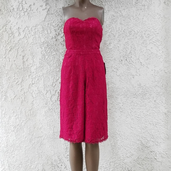 Adelyn Rae Strapless Lace Culotte Jumpsuit - Picture 7 of 11